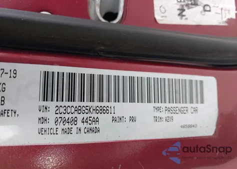 2019 Chrysler 300 300S from USA, damaged, VIN 2C3CCABG5KH686611